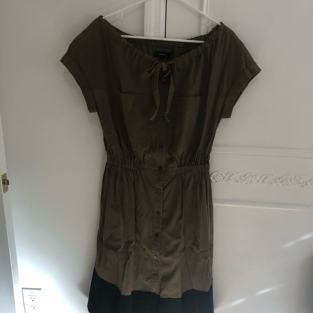 Theory khaki green dress